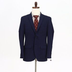 Contempo 40R Navy Solid 2-Button Sport Coat Blazer Jacket V934